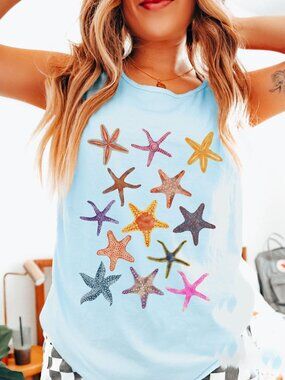 Starfish Tank Top ⭐🌊 | Crustaceancore Aesthetic | Ocean Beach Summer Tank